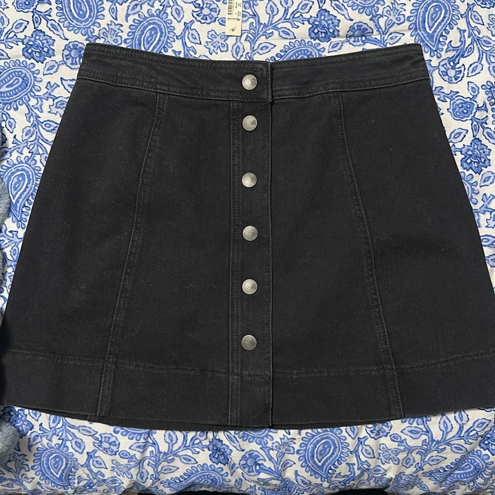 Black Denim Skirt Madewell NWB NWT